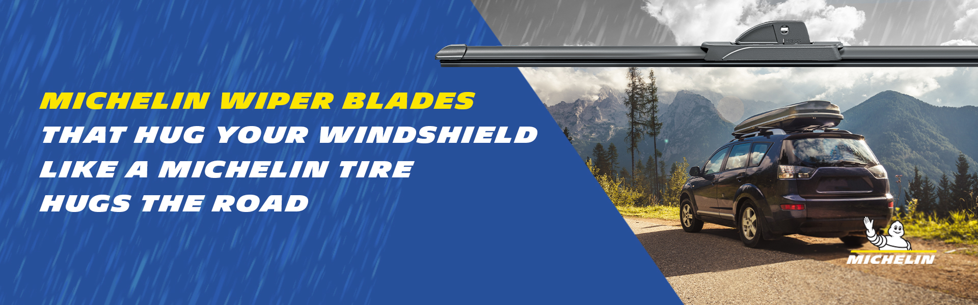 MICHELIN wiper blades that hug your windshield like a MICHELIN tyre hugs the road.